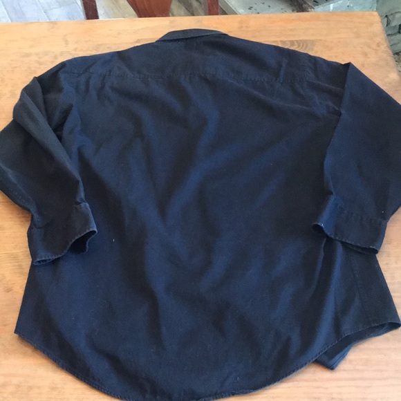 Geoffrey Beene size 16 32/33 black button down collar shirt long sleeved - Picture 7 of 7